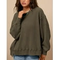 thumbnail image 4 of PRETTYGARDEN Oversized Sweatshirt for Women Fashion Crewneck Long Sleeve Pullover Waffle Knit Tops Fall Trendy Clothes, 4 of 10