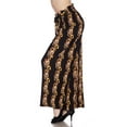 thumbnail image 3 of MixMatchy Women's Breathable Chiffon Fabric Loose Pleated Wide Leg Palazzo Pants with Ribbon Tie Elastic Band, 3 of 4