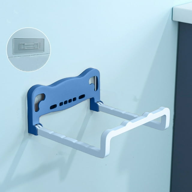 TIMIFIS Toothbrush Holders Folding Wall Mounted Washstand Bathroom Punching Rack Bathroom Toilet Bath Footbath Storage Rack Foldable Wall Mounted Basin Stand