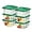 2QT-6Pack-GREEN, variant on 6 pcs 2qt Food Storage Containers with Lid, Square Clear Commercial Storage Containers with Handle and Scale for Food Storage in Home Kitchen & Dining (Green)