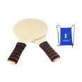 thumbnail image 2 of S SERENABLE 2Pcs Beach Badminton Bat Wooden Paddle Multipurpose Soft Foam Grip 32.5x18cm, 2 of 9