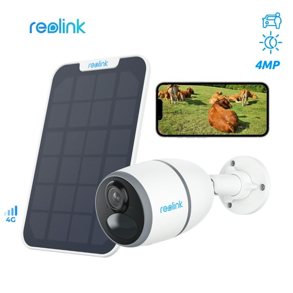 Reolink 4MP 3G/4G LTE Outdoor Battery-Powered Wireless Security Home Surveillance Camera, Smart Person/Vehicle Detection, 2-Way Talk, Supports Smart Home, Go Series BulletCam ProHD + Solar Panel