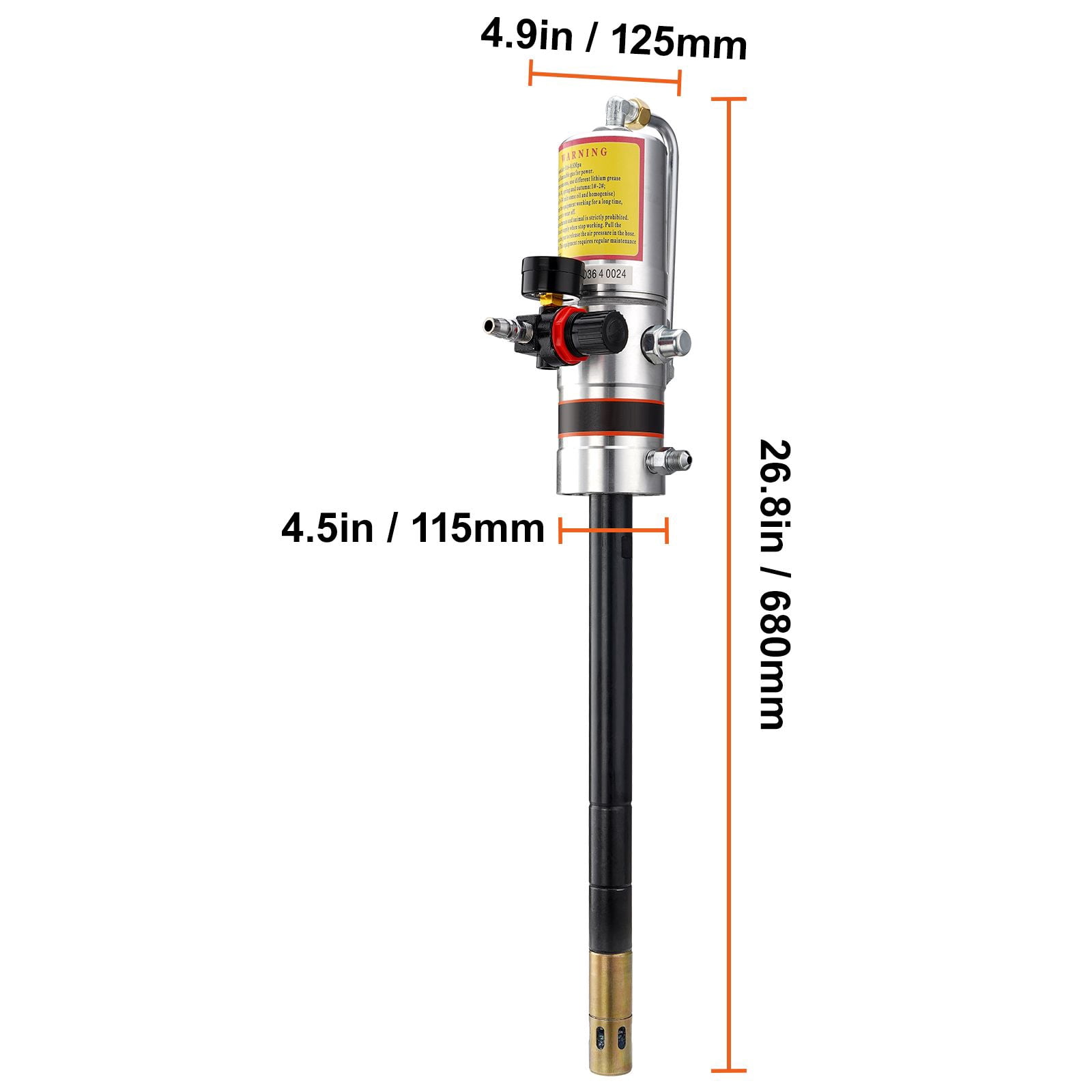 Pneumatic Grease Pump,50:1 Air Operated with 13 ft Hose&360° Swivel Grease Gun for Portable Lubrication