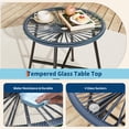thumbnail image 5 of Ataucjin 3 Piece Patio Bistro Set, Outdoor Acapulco Chairs Set of 2 with Glass Top Table, All Weather Modern Patio Chairs with Cushions, Patio Conversation Bistro Set for Deck, Backyard, Balcony, 5 of 7