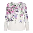 thumbnail image 4 of Moda mujer imprimir manga larga cómoda transpirable o-cuello camisa Tops Fridja ghj987+830, 4 of 9