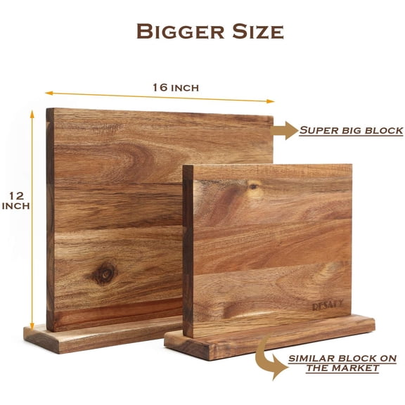 Magnetic Knife Block - Super Large 16 Inch Double Side Magnetic Knife Holder Rack for Kitchen Counter