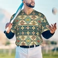 thumbnail image 6 of Balery Traditional Tribal Aztec1 Baseball Jersey for Men Casual Button Down Shirts Short Sleeve Active Team Sports Uniform-Large, 6 of 9
