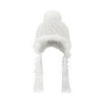 thumbnail image 4 of Women's Fleece Lined Ear Flap Hat, Winter Thermal Trapper Hat, Windproof Cold Weather Cap, Outdoor Sports Ear Muff Hat, Knit Aviator Hat with Ear Flaps, Winter Ear Protection - White, 4 of 4