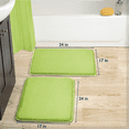 thumbnail image 2 of ComfiTime 2 Piece Bathroom Rugs Set – Thick Memory Foam, Non-Slip Bath Mat, Soft Plush Velvet Top, Ultra Absorbent, Small, Large & Long Rugs for Bathroom Floor, Yellow Green, 17*24, 2PCS, 2 of 12