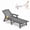 Gray, variant on Cobiod Outdoor HDPE Chaise Lounge Chair,5-Position Adjustable Reclining Lounger with Wheels & Cup Holders,350lb Capacity,Overall length 78" , Grey