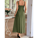 thumbnail image 4 of Vestido A Rayas para Mujer, con Tirantes Finos, y , Fluido Verde XL, 4 of 7