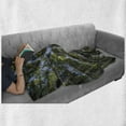 thumbnail image 6 of Nature Soft Flannel Fleece Throw Blanket, Wild Jungle Moss Forest Crown Trees Leaves Nature Photo Artwork, Cozy Plush for Indoor and Outdoor Use, 60" x 80", Forest Green Sky Blue, by Ambesonne, 6 of 6