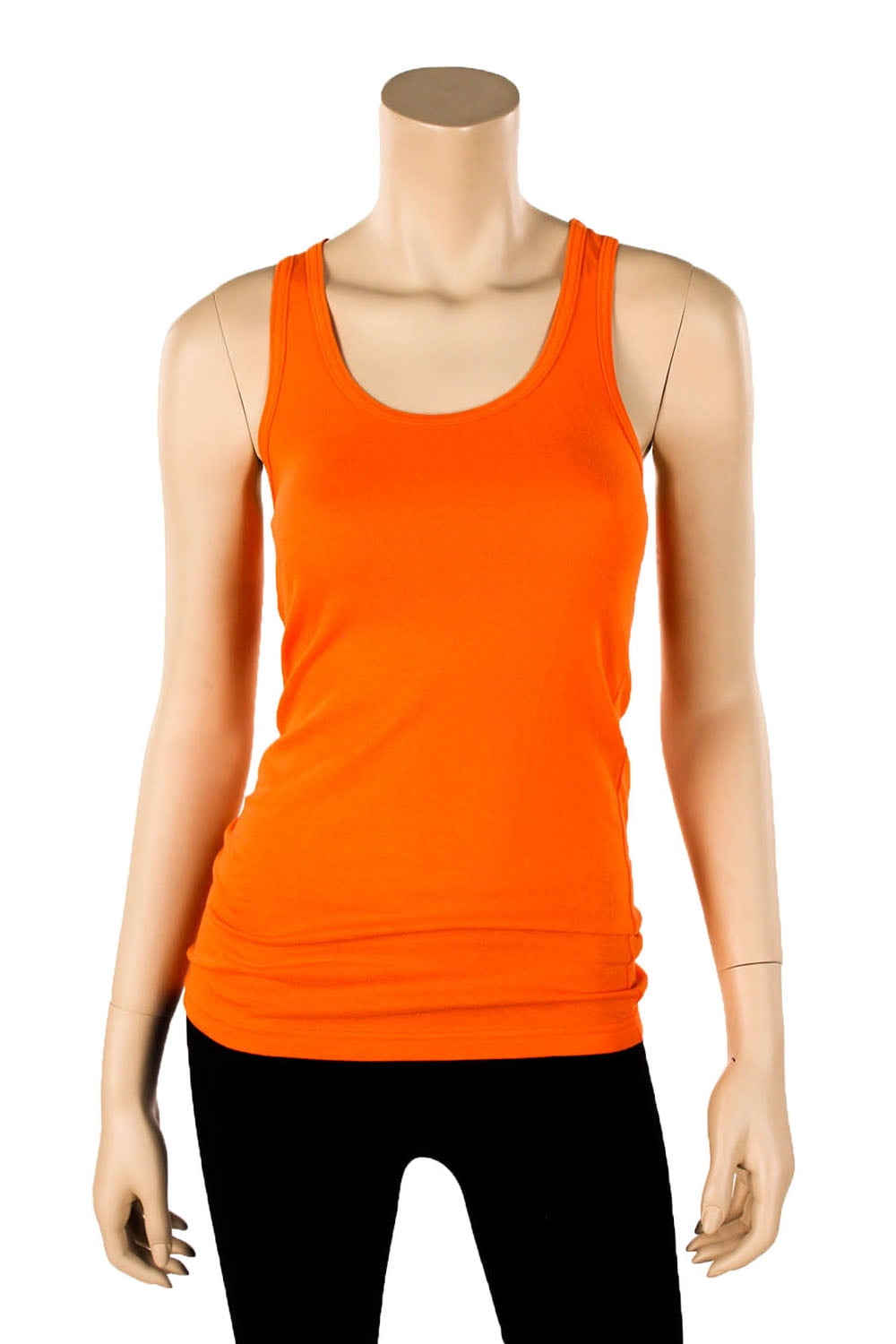 Sofra - Sofra Women's 100% Cotton Racerback Tank Top-Small-Orange ...