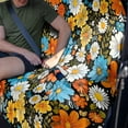 thumbnail image 3 of Drydeepin 60s 70s Groovy Hippie Daisy Car Seat Cover Towel Backseat Rear Bench Towel Seat Covers Non-Slip Universal Fit for Sedan Trucks Van SUV, Automotive Seat Protector, 3 of 7