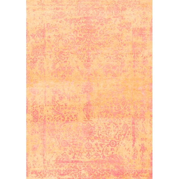 Ahgly Company Indoor Rectangle Abstract Orange Contemporary Area Rugs, 8' x 12'