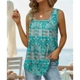 thumbnail image 4 of Summer Sleeveless Square Neck Printed Vest Women's T-Shirt, 4 of 5