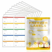Freezer Labels - Best Self-Adhesive Removable Freezer Food Labels Pack of 100 - Easy Peel Off Stickers for Frozen Foods, Jar Labels, Kitchen Tools