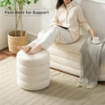 thumbnail image 6 of Round Ottoman with Storage Boucle Ottoman Stool with Storage Removable Lid for Living Room Modern Vanity Sorage Stool Foot Rest Bedroom Dorm Gifts Set of 2 (White), 6 of 7