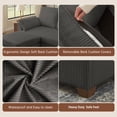 thumbnail image 2 of Pingliang Home Corduroy Sectional Sofa with Double Ottomans, Modern Modular Sofa Couch with Storage,4 Seat U-Shaped Couch Sofa for Living Room, Apartment, APT,Office,Studio,Dark Gray, 2 of 8
