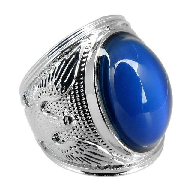 Anillo retro de plata con grabado de águila vívida que cambia de humor