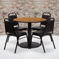 thumbnail image 2 of Bowery Hill 5 Piece Round Table Set in Black and Natural, 2 of 2