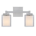 thumbnail image 3 of Aspen Creative 62326, Bathroom Vanity 2 Lights Fixture 15"W x 9"H x 5-3/4"E. Satin Nickel Finish, Bulb Not Included, 3 of 7