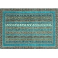 thumbnail image 1 of Ahgly Company Indoor Rectangle Abstract Light Blue Modern Area Rugs, 6' x 9', 1 of 4