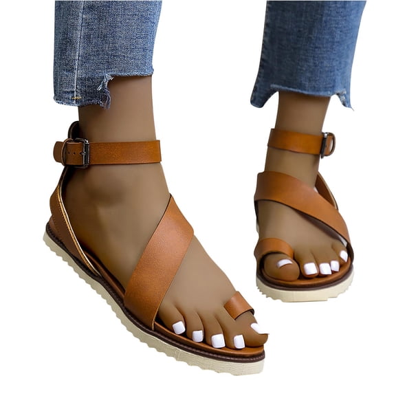 asdoklhq Slippers for Women Summer,New Casual Ladies Sandals Casual Beach Shoes Summer Roman Shoes Flat Sandals