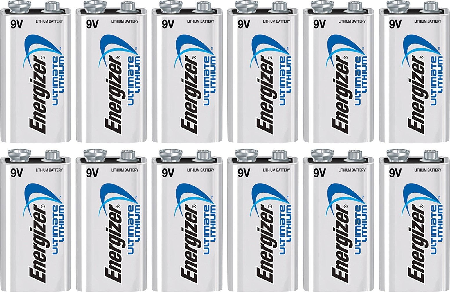 12 Energizer 9V Ultimate Lithium Batteries L522 Bulk