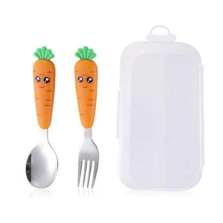 

Carrot-shaped Children s Tableware Set - Stainless Steel Baby Spoons and Forks