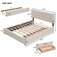 thumbnail image 6 of Bellemave Queen Size Platform Bed with 2 Storage Drawers and 1 Twin XL Trundle, Wooden Upholstered Queen Bed with Linen Fabric for Bedroom (Light Gray), 6 of 9