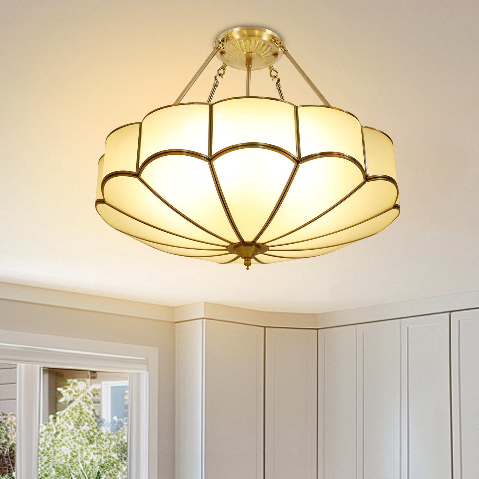 23.62*4.72in Elegant Appearance Simple Installation Gold Ceiling Light Fixture for Bedrooms, Living Rooms