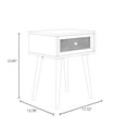 thumbnail image 4 of Inmod Mid-Century Modern Serafina 1-Drawer Nightstand, White, 4 of 5