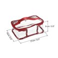 thumbnail image 2 of Uxcell 8.3"x5.9"x3.5" Clear Toiletry Makeup Cosmetic Bag with Zipper Handle, Dark Red, 2 of 5