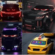2pc-7*17.3cm Truck-specific Magic Eye LED screen truck headlights Truck dynamic advertising soft screen lights