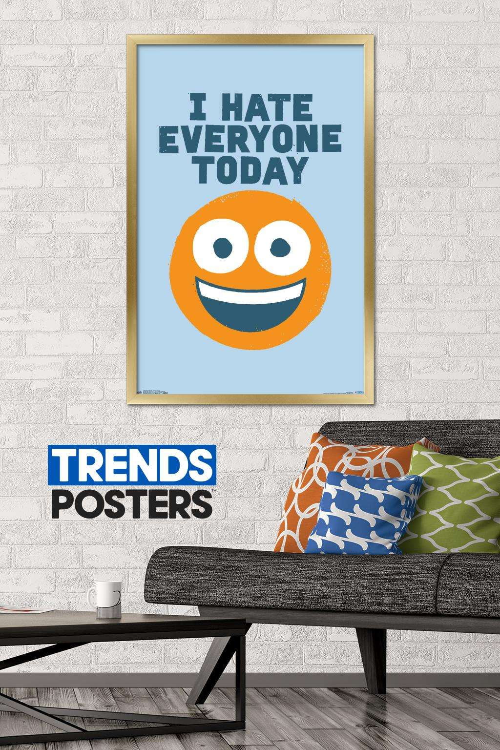 DaVid Olenick - Hate Everyone Wall Poster, 22.375" x 34", Framed