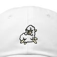 thumbnail image 2 of Dalix Sheep Embroidered Cotton Dad Hat Adjustable Cute Animal Lover Baseball Cap for Everyday Fashion Womens in White, 2 of 5
