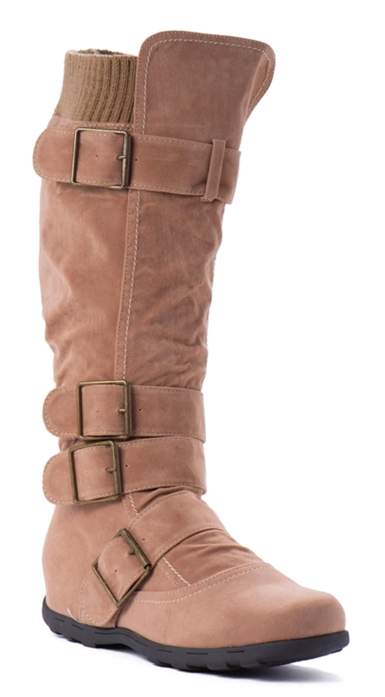 camel mid calf boots