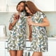 thumbnail image 4 of Easygdp Funny Chicken Camisón de manga corta para mujer, informal, estampado, 4 of 6