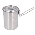 thumbnail image 4 of Taza de camping de acero inoxidable de 1 l con asa y tapa plegables de gran capacidad para aventuras al aire libre, 4 of 8