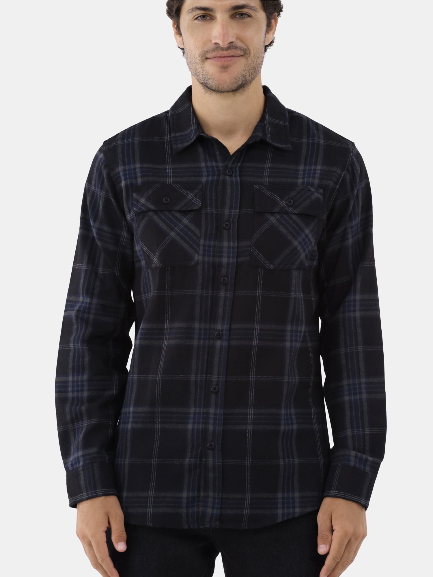 Burnside Men's Modern Fit Plaid Flannel Shirt with Long Sleeves, Sizes S-2XL