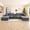 Grey, variant on 150" Oversized Modular Sectional Sofa, Deep Seat Cloud L-Shape Corduroy Couch with Cup Holders, USB Ports, Wireless Charging & Storage Box, Upholstered Modular Sleeper Sofa for Living Room (Black)