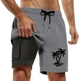 thumbnail image 4 of Men's Swim Trunks with Compression Liner, Inseam Board Shorts, Pockets, Polyester & Spandex Material, for Water Sports, 4 of 4