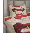 thumbnail image 2 of Ambesonne Cartoon Fitted & Top Sheet Set with Sham, Queen Cards, Red Brown Ecru, 2 of 4