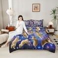 thumbnail image 4 of Castle Fairy Kids Teens Adults Kawaii Animal Cats Bedding Comforter Set 2pcs,Universe Galaxy Twin Comforter Sets Microfiber,Abstract Gradient Starry Sky Breathable Bedding Set, 4 of 8