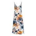 thumbnail image 4 of Staron Women Dresses Summer Spaghetti Strap Long Flowy Sundress V Neck Spring Beach Dresses, 4 of 5