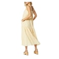 thumbnail image 2 of JOIE Womens Yellow Adjustable Pocketed Chevron Sleeveless V Neck Tea-Length Shift Dress L, 2 of 3