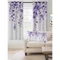 thumbnail image 2 of Purple Eucalyptus Leaves Blackout Curtains 63 Inches Long for Bedroom, Watercolor Spring Botanical Thermal Insulated Room Darkening Black Out Window Curtain Panels Grommet Drapes for Living Room, 2 of 8