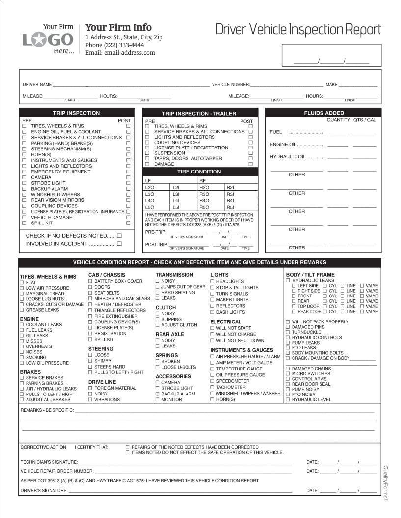 Vehicle Inspection Form