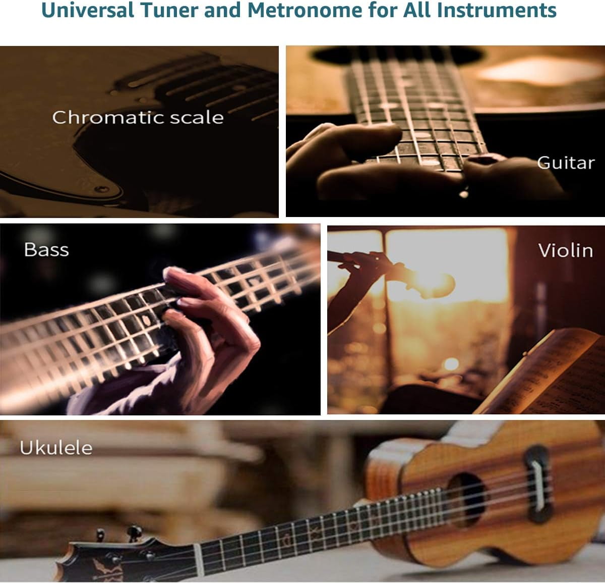 Metronome Tuner, Rechargeable 3 In 1 Digital Metronome Tuner Tone Generator for Guitar, Bass, Violin, Ukulele and Chromatic,Clarinet, Trumpet, Flute, Tuners for All Instruments